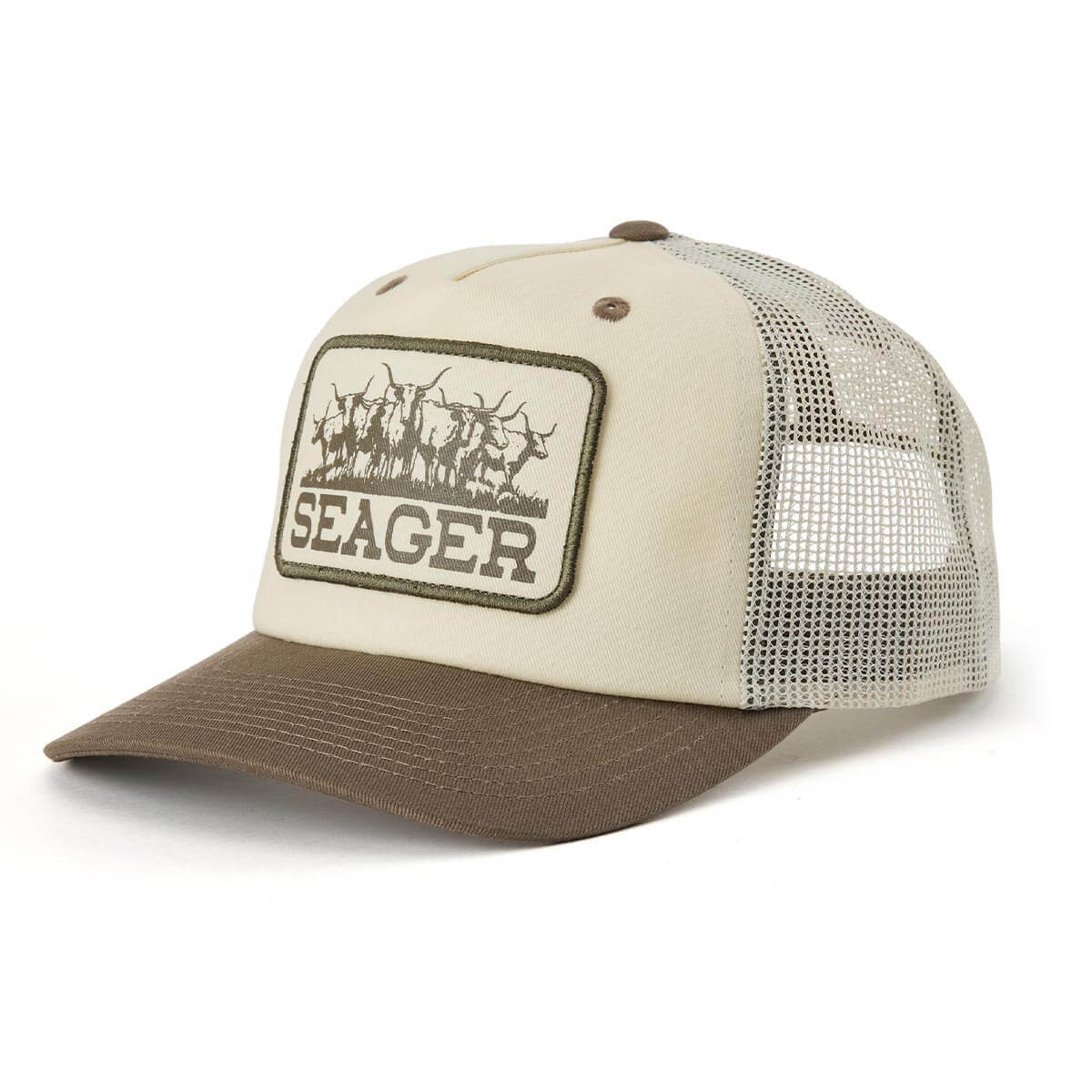 Seager The Herd Cream/Woodland Trucker Snapback Hat