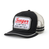 Seager High Noon Black/Cream Trucker Snapback Hat