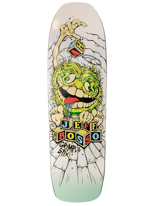 Anti-Hero Jeff Grosso Grimple Stix White 9.25" Shaped Classic Skateboard Deck