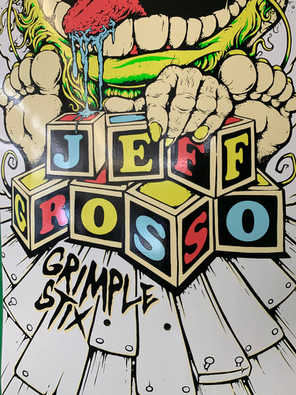 Anti-Hero Jeff Grosso Grimple Stix White 9.25" Shaped Classic Skateboard Deck