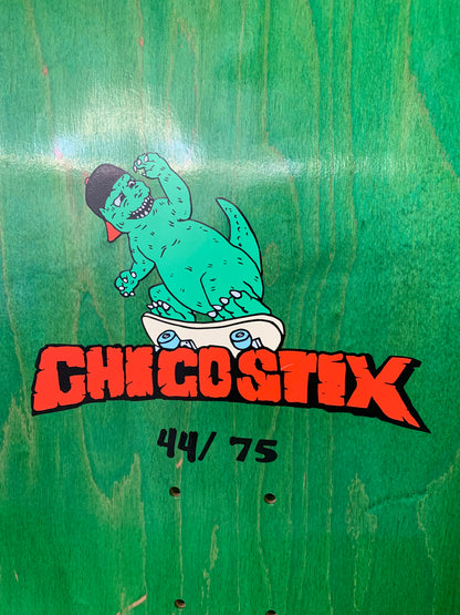 Chico Stix Gzilla Chico Brenes Signed 44/75 9.5" Double Kick Classic Skateboard Deck