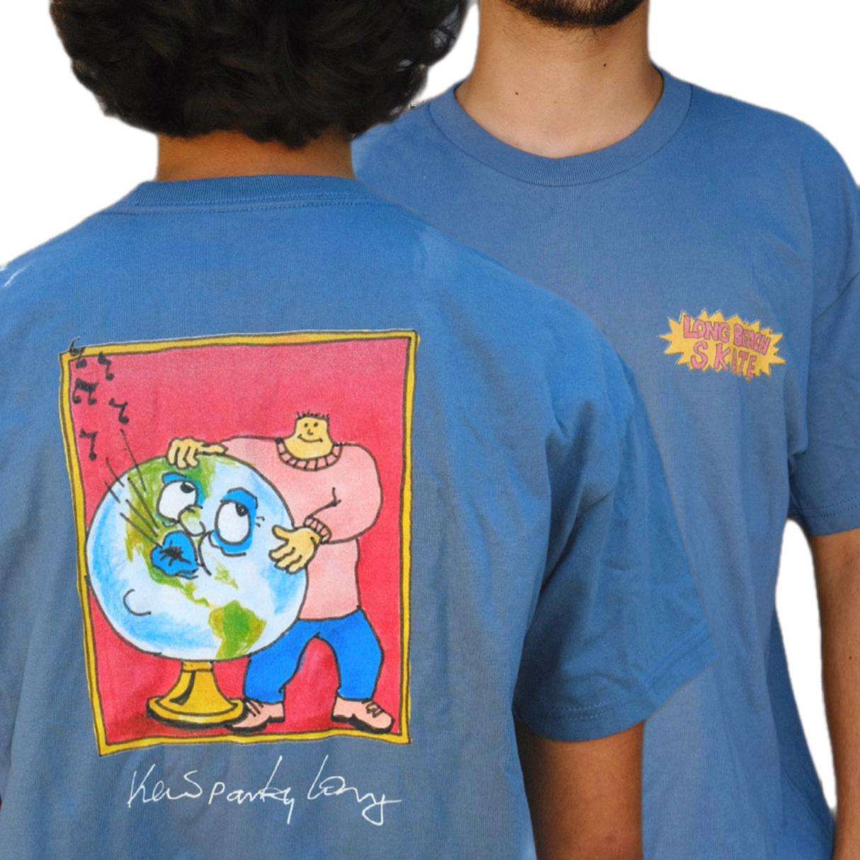 Long Beach Skate Co Postcard From Kevin "Spanky" Long Blue Jean S/s Shirt