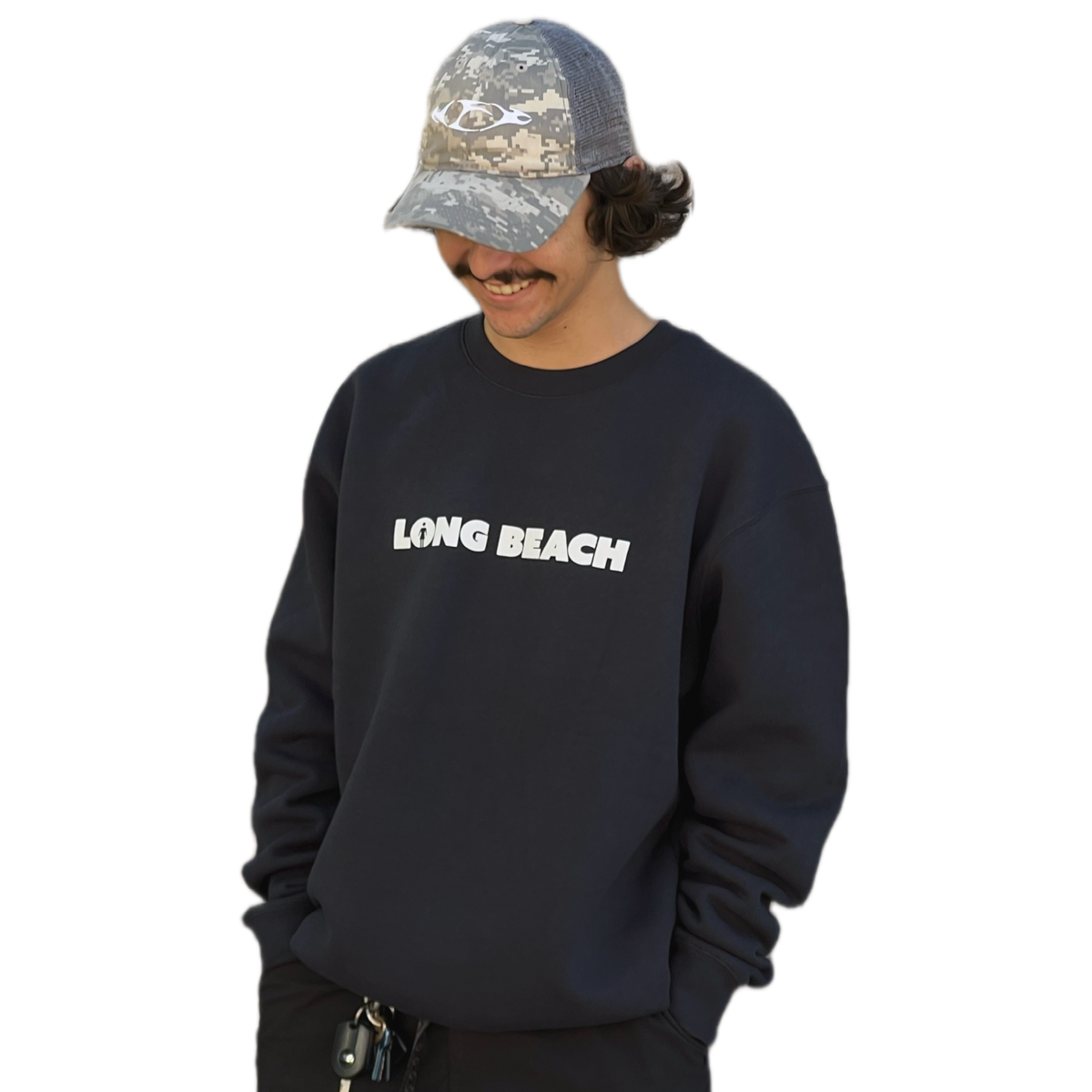 Girl x LB Skate “We OG Long Beach” Navy Crewneck Sweatshirt