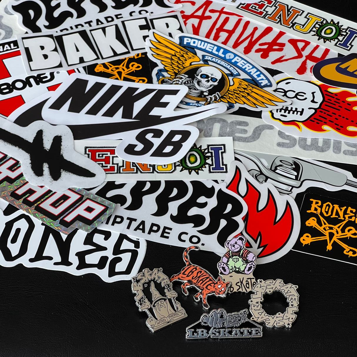 Long Beach Skate Assorted Pin & 5 Assorted Stickers