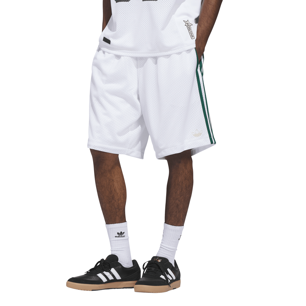 Adidas Skateboarding Tyshawn White/Matte Gold/Collegiate Green Basketball Shorts