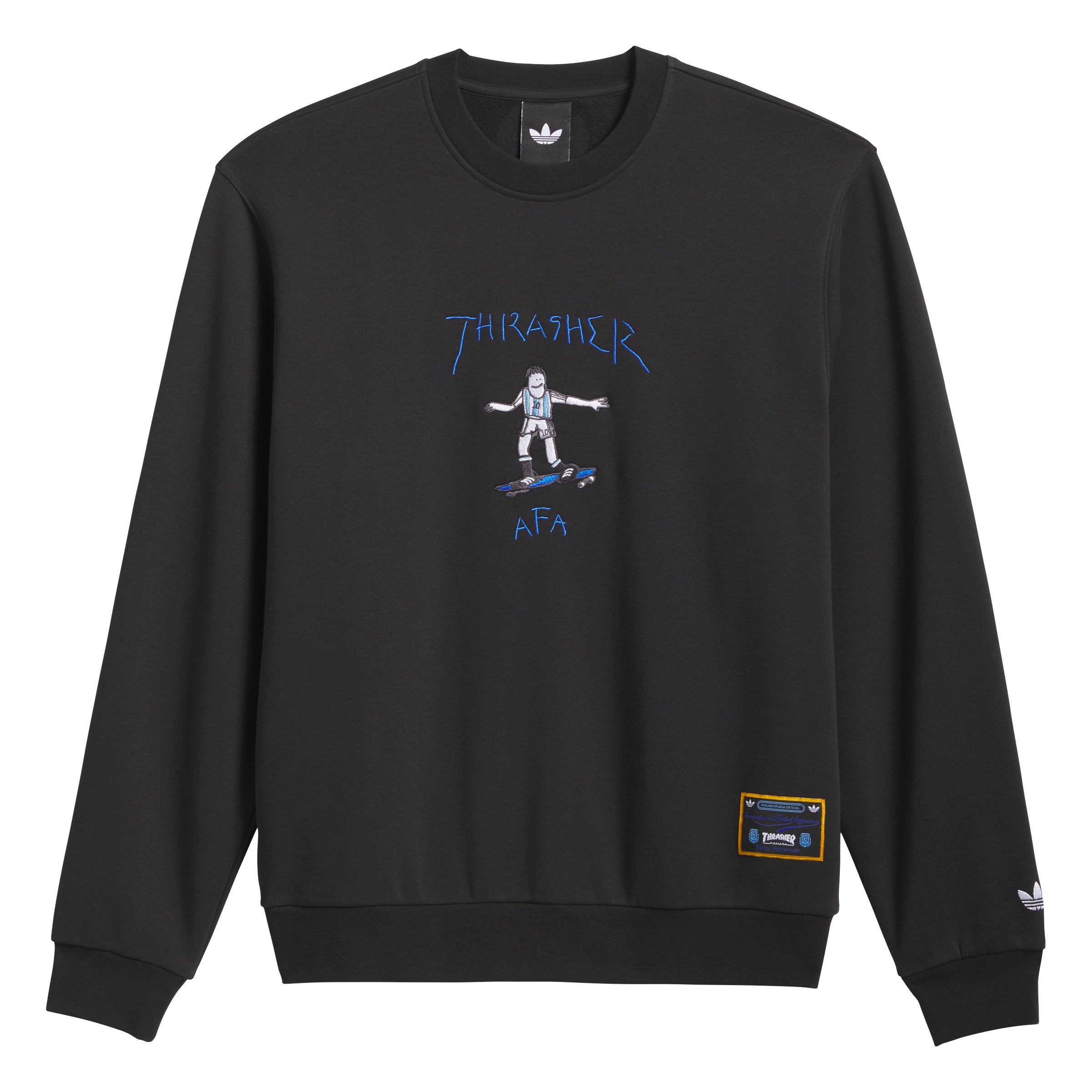 トップス THRASHER AFA GONZ CREW NECK L  Adidas Skateboarding x Thrasher x AFA Gonz Black Crewneck