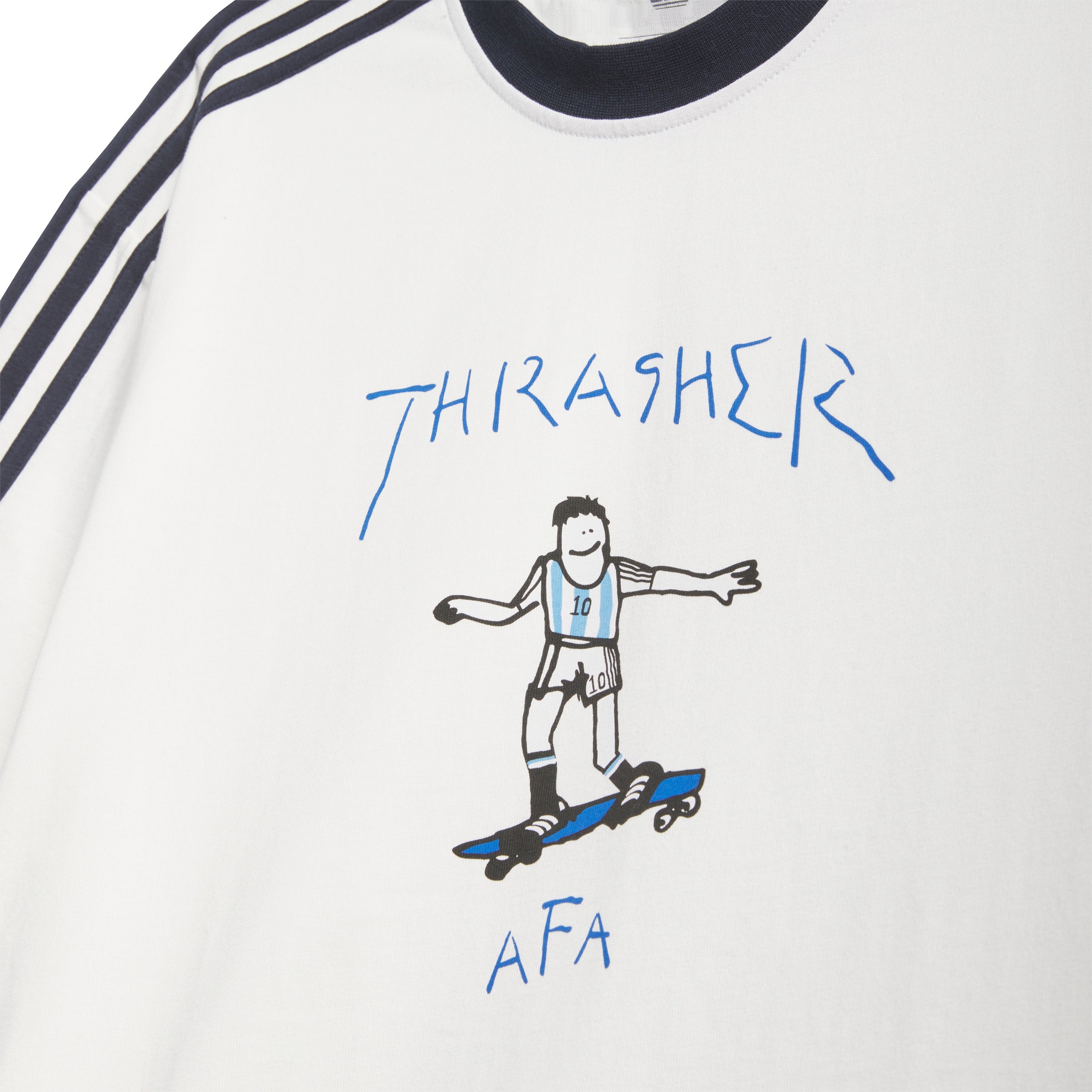 Adidas Skateboarding x Thrasher x AFA Gonz Core White Ringer S/s