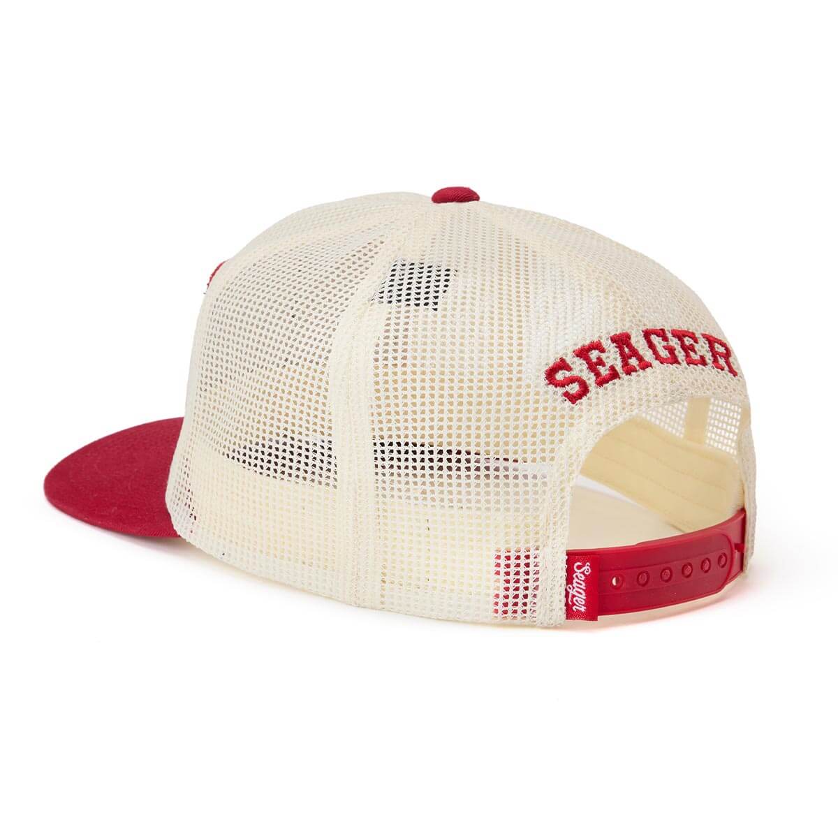 Seager Keep It Country All Mesh Trucker Cream Red Snapback Hat