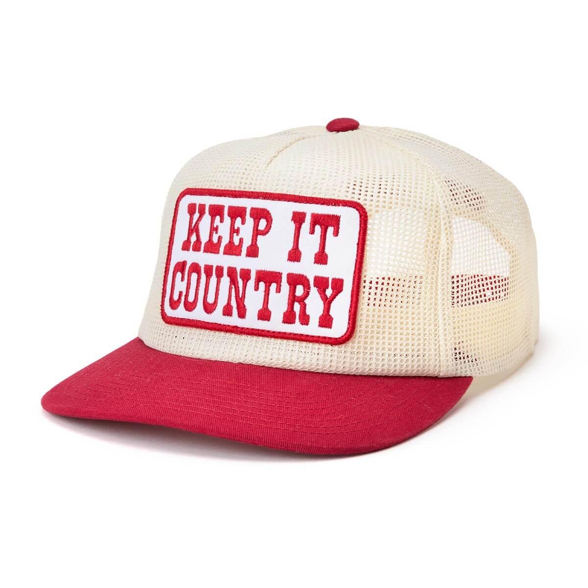 Seager Keep It Country All Mesh Trucker Cream Red Snapback Hat