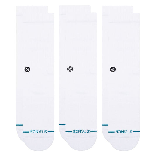 Stance Icon 3 Pack Crew White Socks