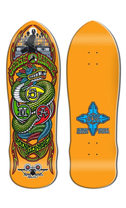 Santa Monica Airlines Series 4 Jesse Martinez Orange Dip 9.875" Skateboard Deck