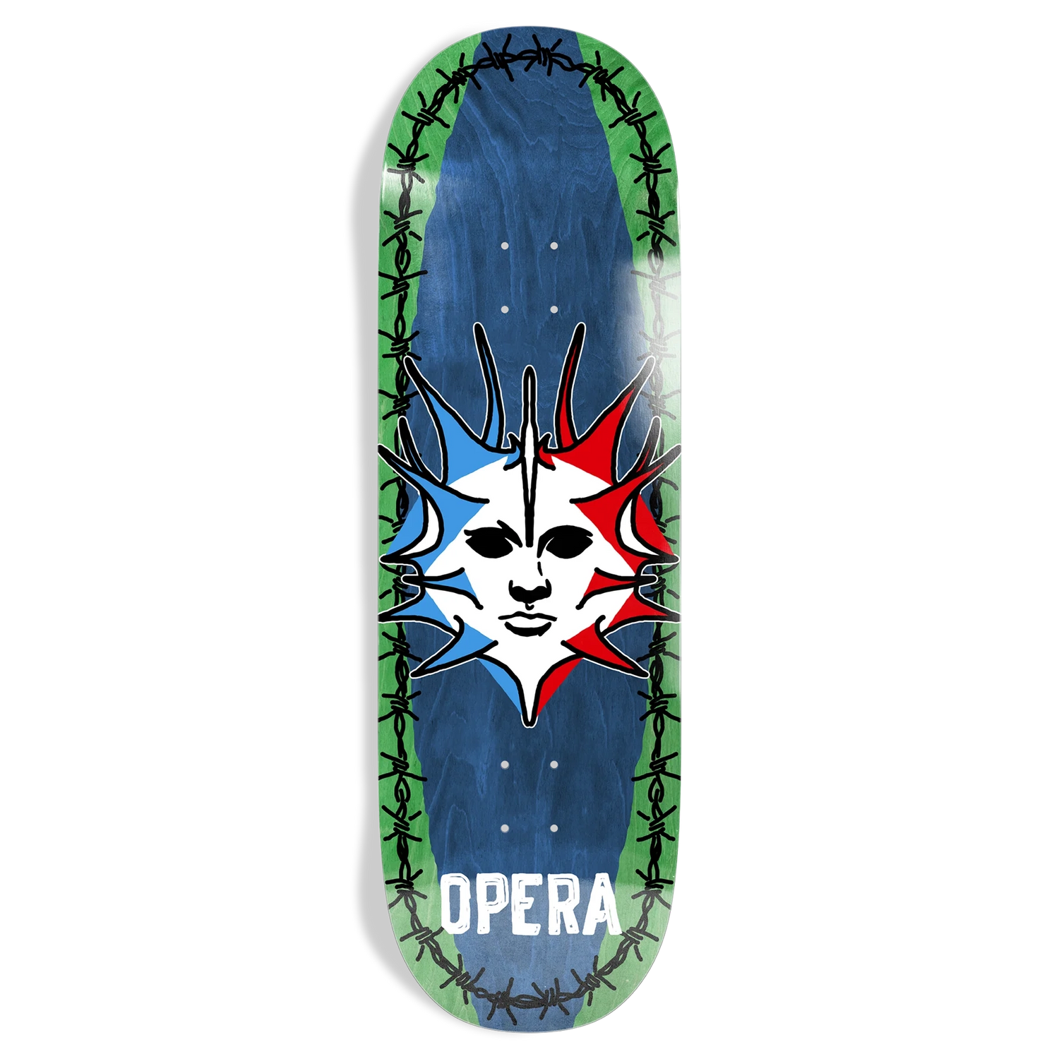 Opera Fatties Torn Spike Blue/Green 10" Skateboard Deck