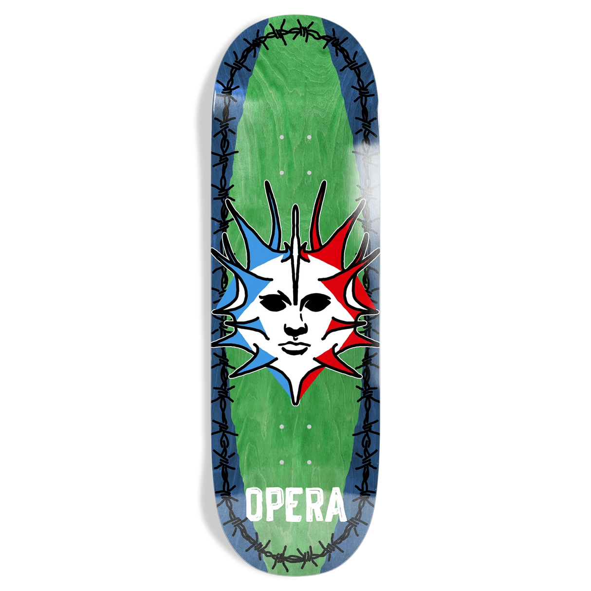 Opera Fatties Torn Spike Blue/Green 10" Skateboard Deck