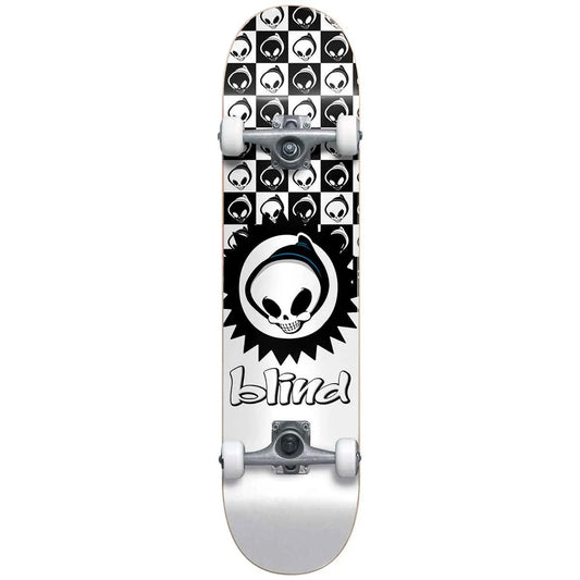 Blind Checkered Reaper Youth First Push w/ Soft Wheels White 7.375" Complete Skateboard