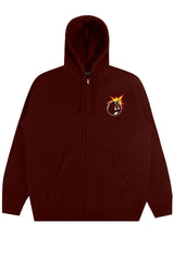 The Hundreds Outstanding Maroon Zip-up Hooded Sweatshirt