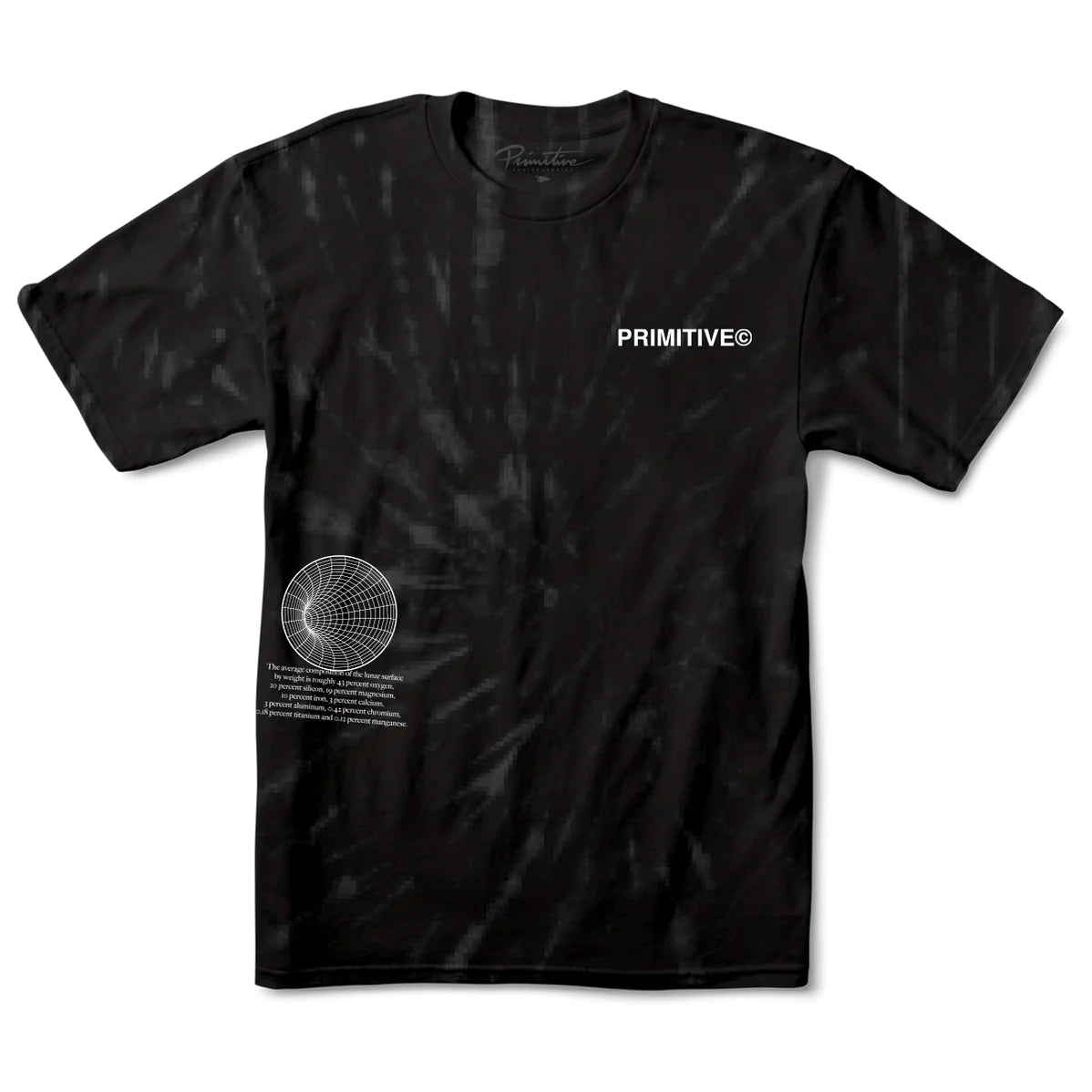 Primitive Moon Tie-Dye Black S/s Shirt