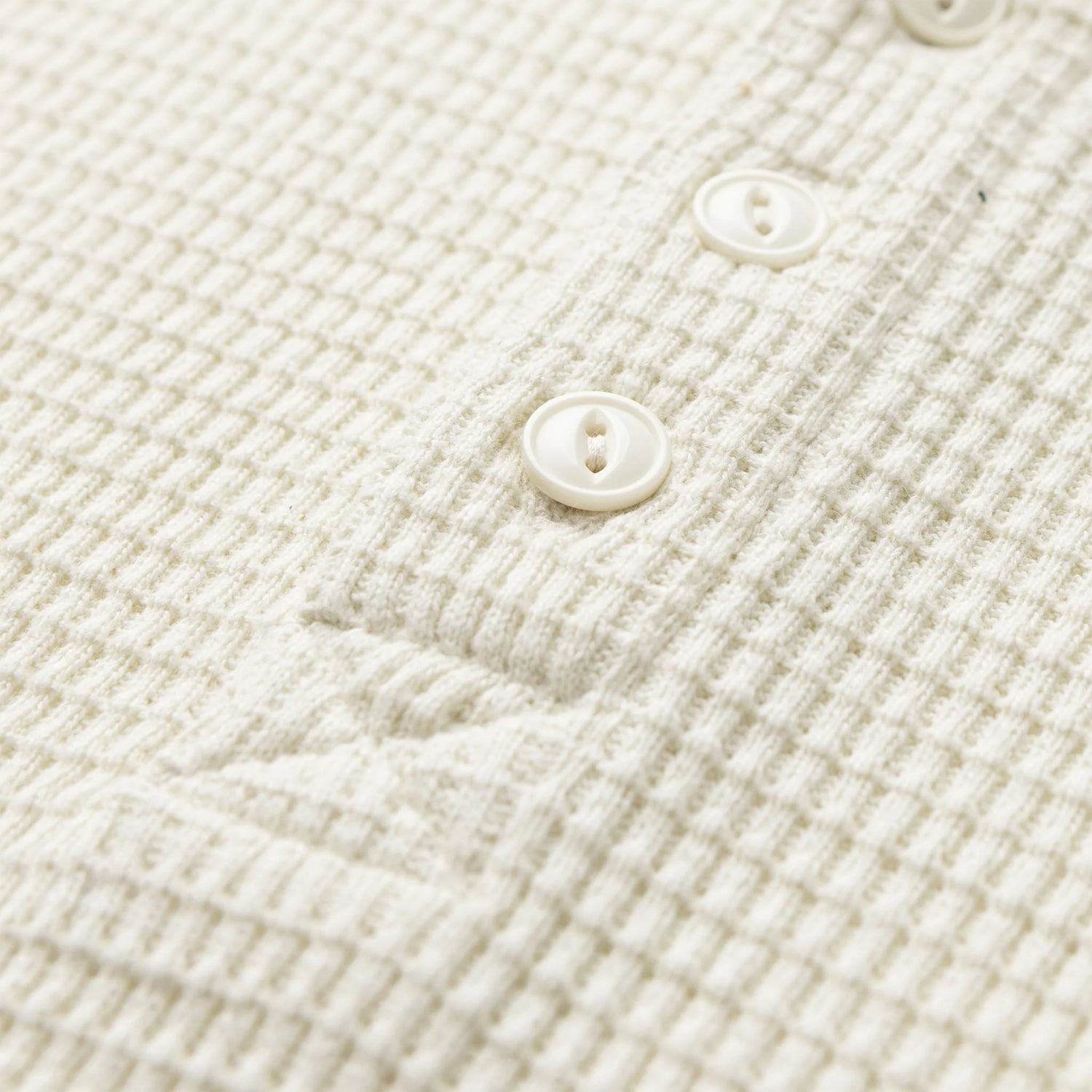 Seager Sawpit Vintage White Henley L/s Thermal Shirt