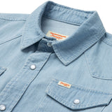 Seager Reagan Pearl Snap Lightwash Indigo Shirt