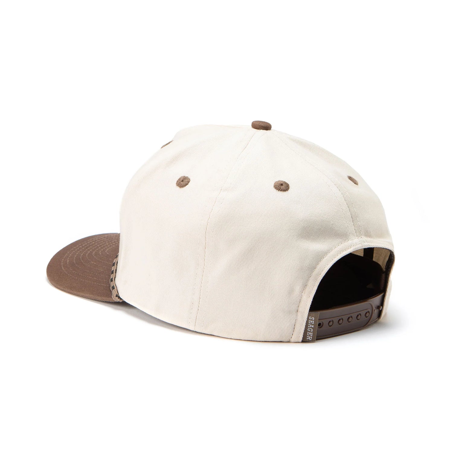 Seager Branded Cream Brown Snapback Hat