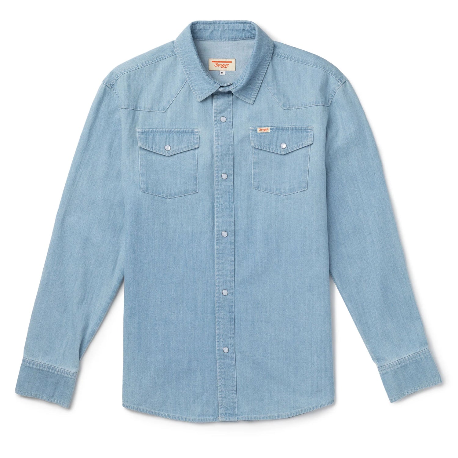Seager Reagan Pearl Snap Lightwash Indigo Shirt