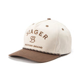 Seager Branded Cream Brown Snapback Hat