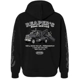 No Hours Road Service Black Hooded Sweatshirt