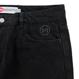 No Hours Stamped Black Denim Pants