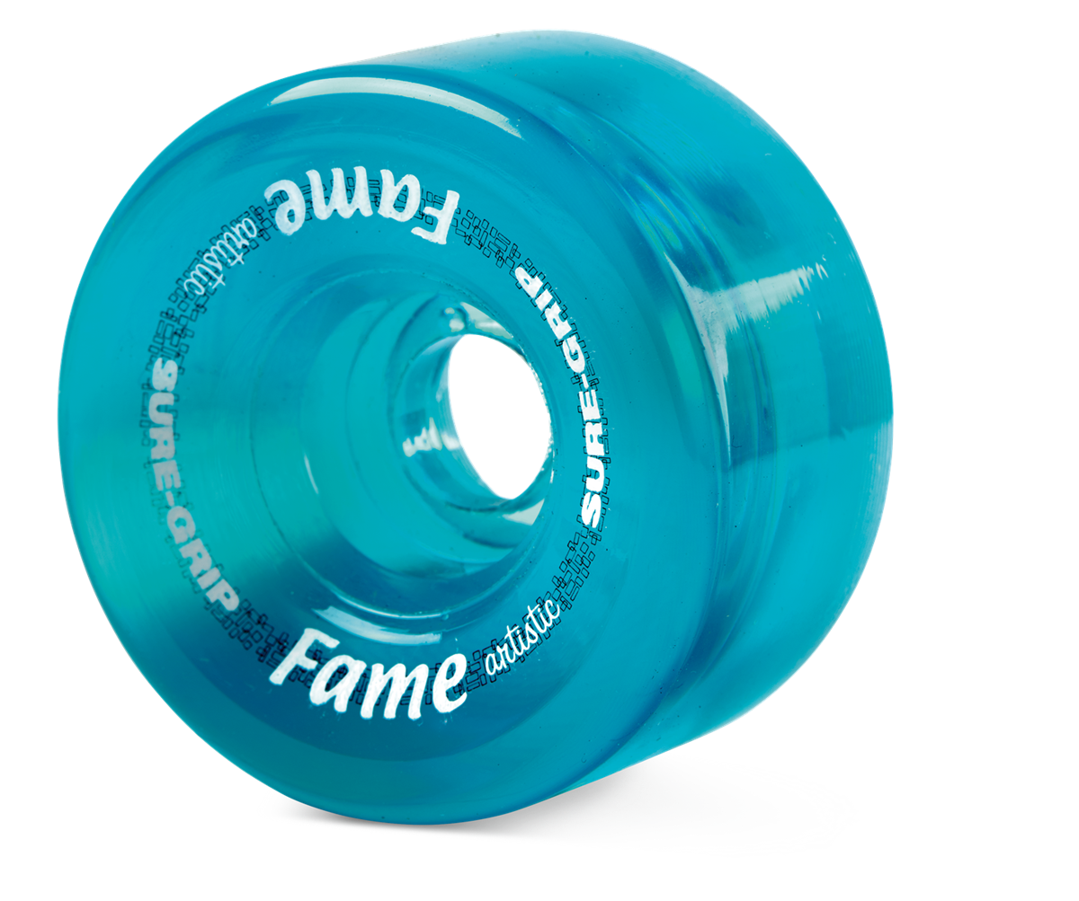 Sure-Grip Fame Artistic 95a 57mm (Set of 8) Clear Blue Roller Skate Wheels