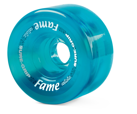 Sure-Grip Fame Artistic 95a 57mm (Set of 8) Clear Blue Roller Skate Wheels