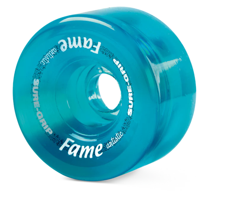 Sure-Grip Fame Artistic 95a 57mm (Set of 8) Clear Blue Roller Skate Wheels