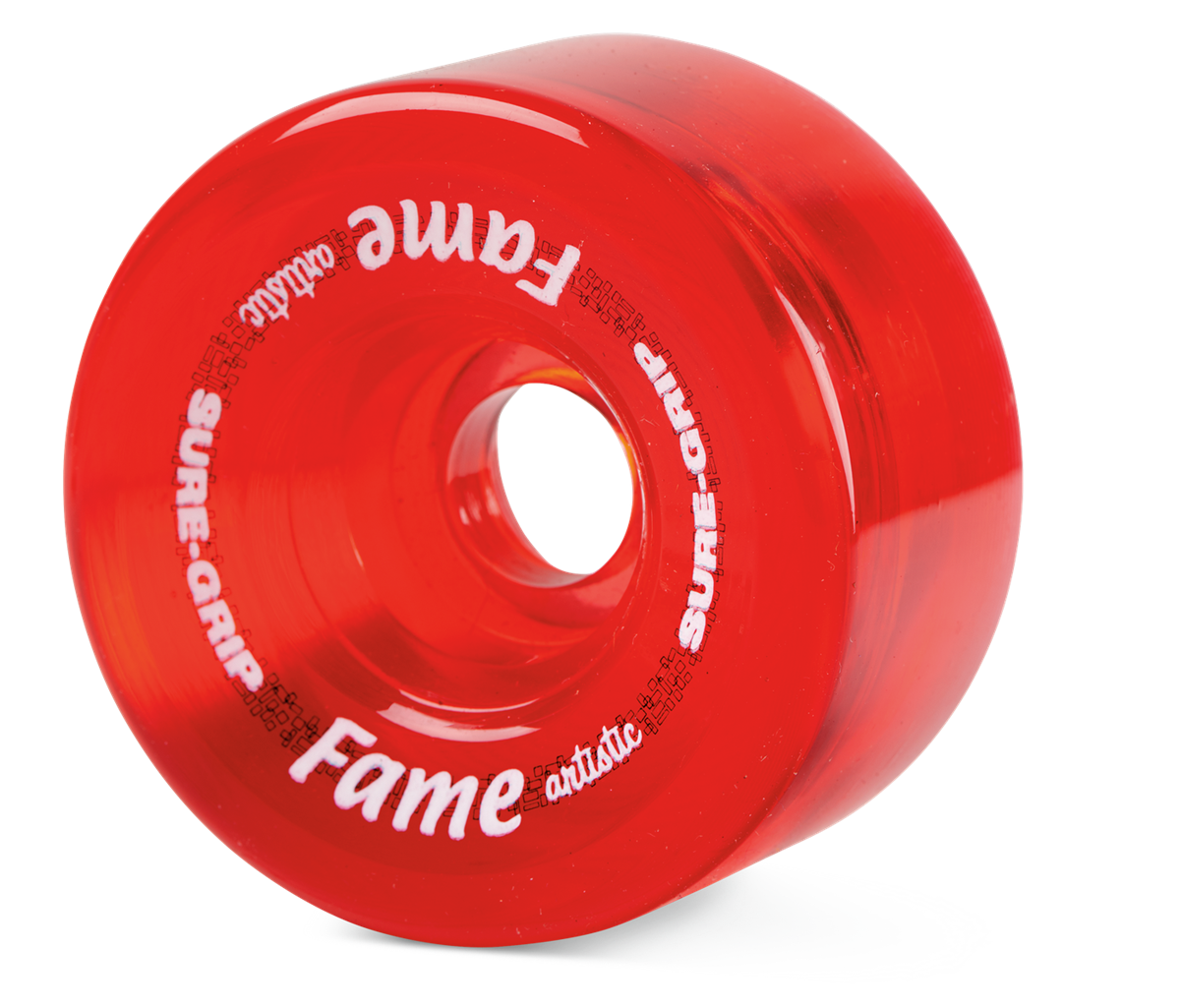 Sure-Grip Fame Artistic 95a 57mm (Set of 8) Clear Red Roller Skate Wheels