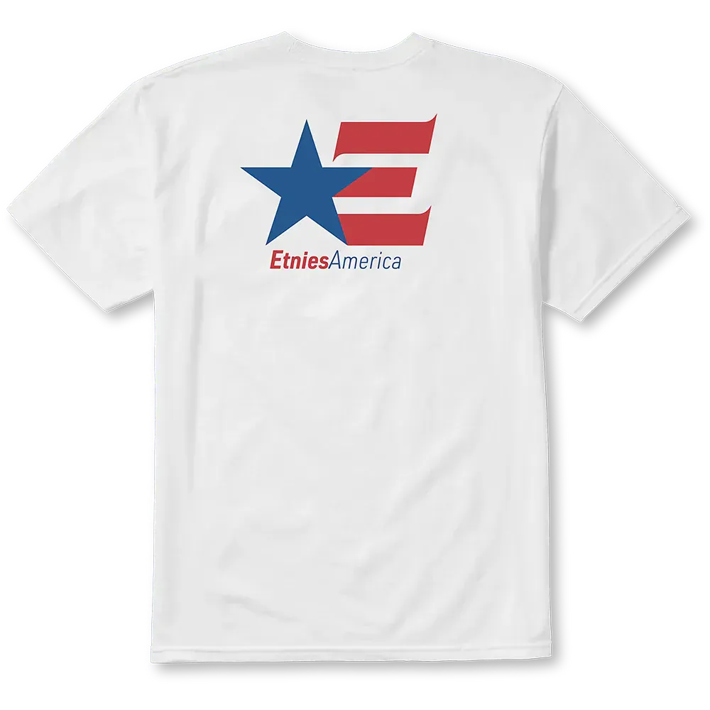 Etnies America White Blue Red S/s Shirt