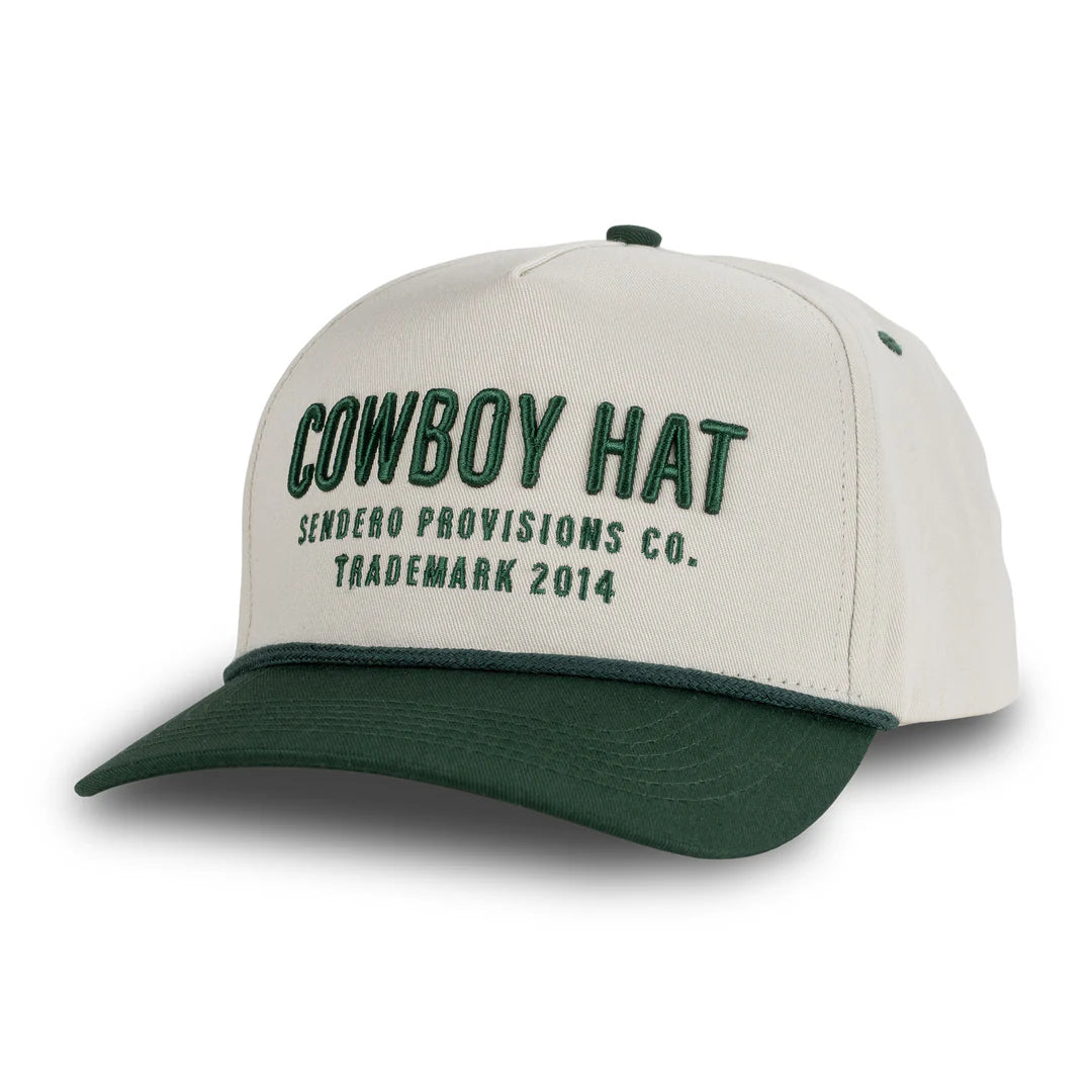 Sendero Cowboy Cream/Green 5 Panel Structured Snapback Hat