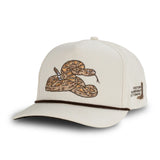 Sendero Rattlesnake Cream 5 Panel Structured Snapback Hat