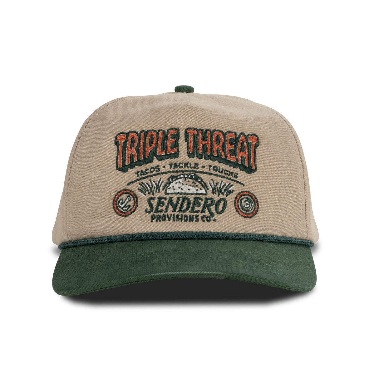 Sendero Triple Threat Tan 5 Panel Unstructured Snapback Hat