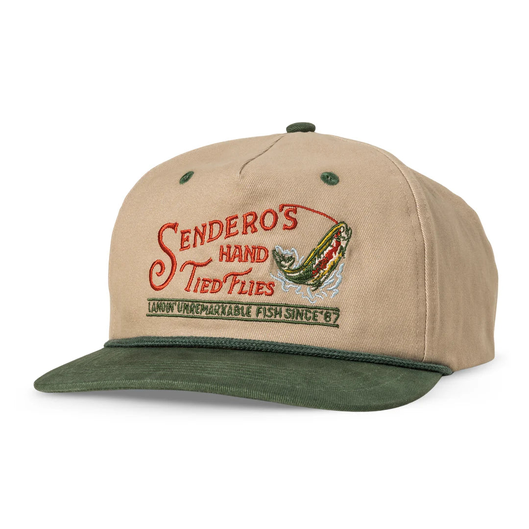 Sendero Hand Tied Flies Gray 5 Panel Unstructured Snapback Hat