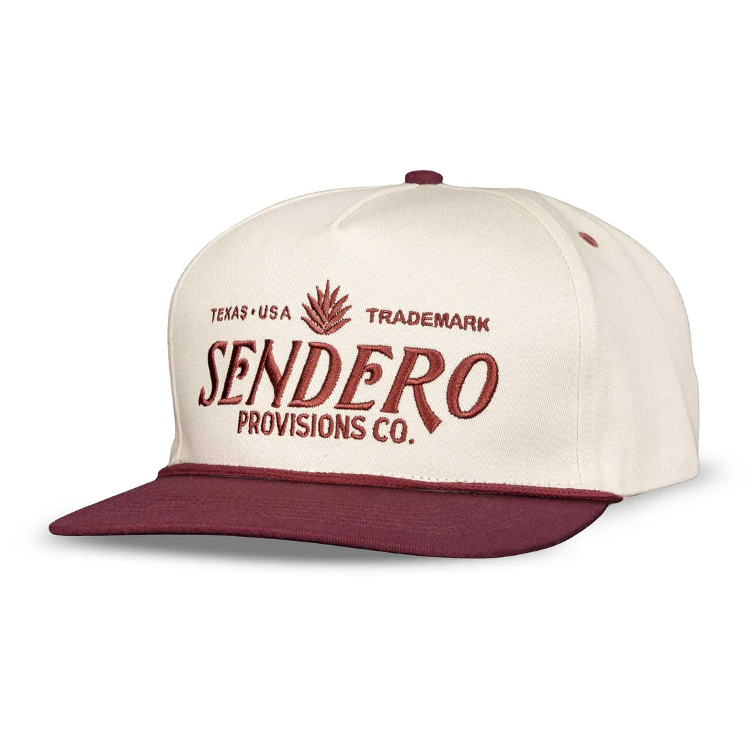 Sendero Logo Cream/Maroon 5 Panel Structured Snapback Hat