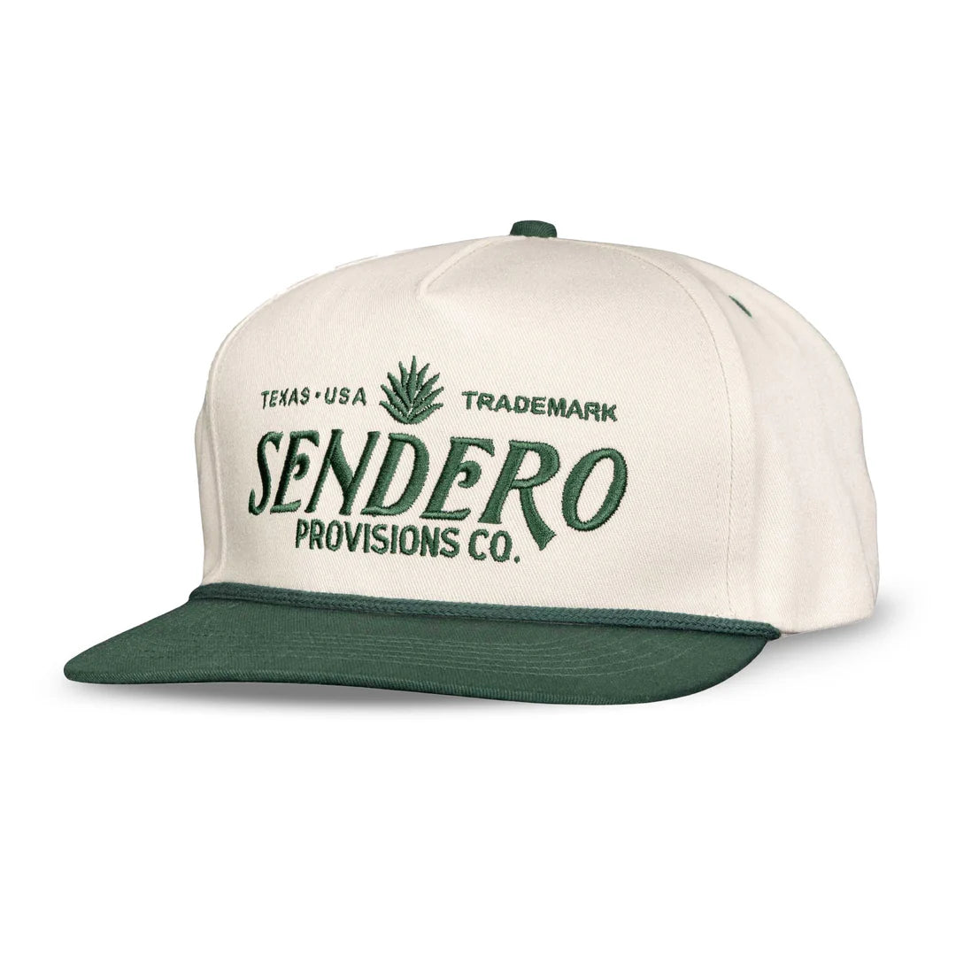 Sendero Logo Cream/Green 5 Panel Structured Snapback Hat