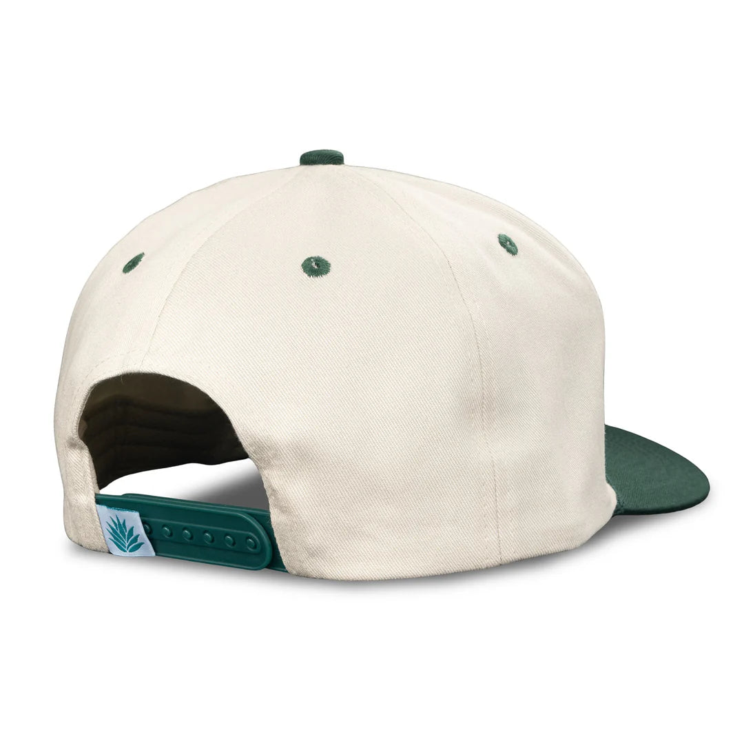 Sendero Logo Cream/Green 5 Panel Structured Snapback Hat