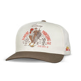Sendero Official Western White/Brown 5 Panel Structured Snapback Hat