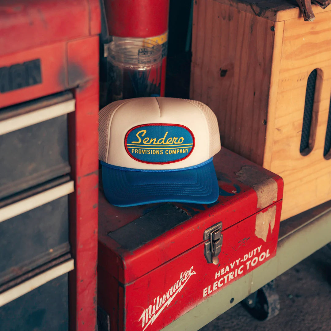 Sendero Country Store White Blue Snapback Hat