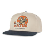 Sendero El Mestizo White Navy 5-Panel Structured Snapback Hat