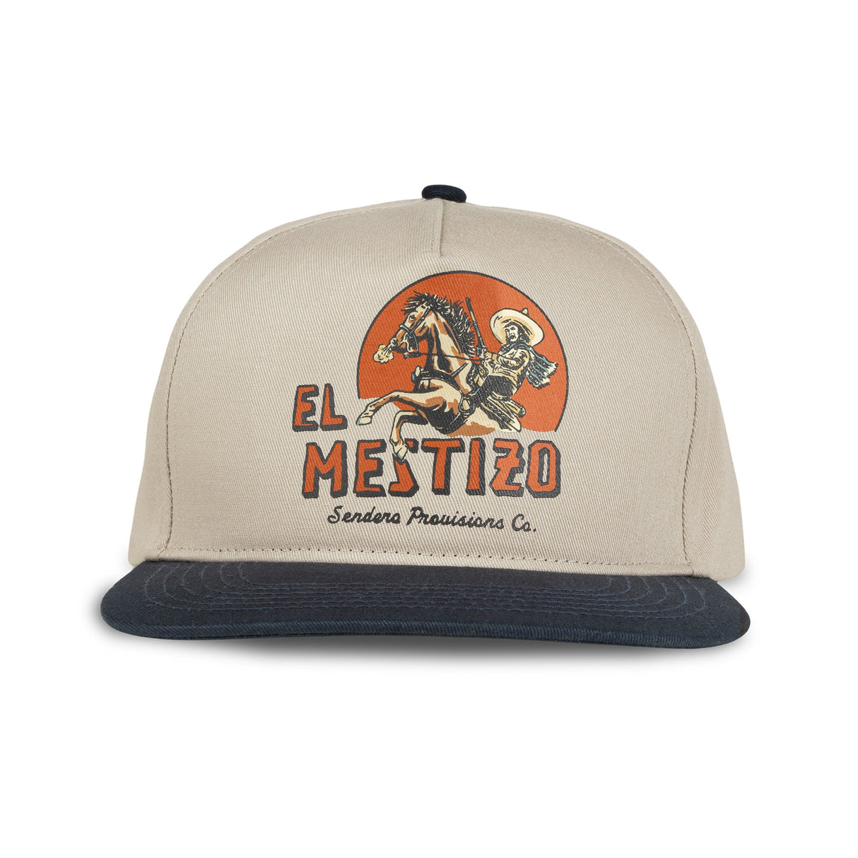 Sendero El Mestizo White Navy 5-Panel Structured Snapback Hat