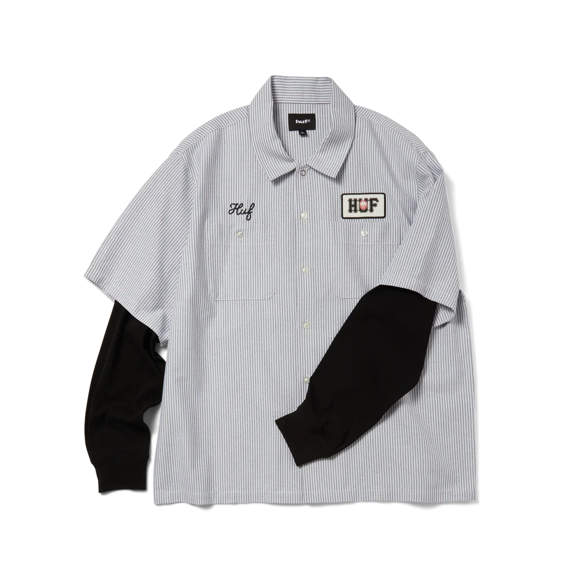 HUF x Spitfire Union Work Shirt Black / White L/s Shirt