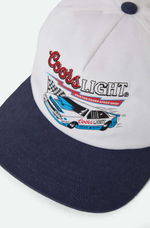 Brixton X Coors Light Blower MP White Coors Navy Snapback Hat