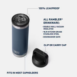 Yeti Rambler 18oz Water Bottle with Chug Cap White/Blue