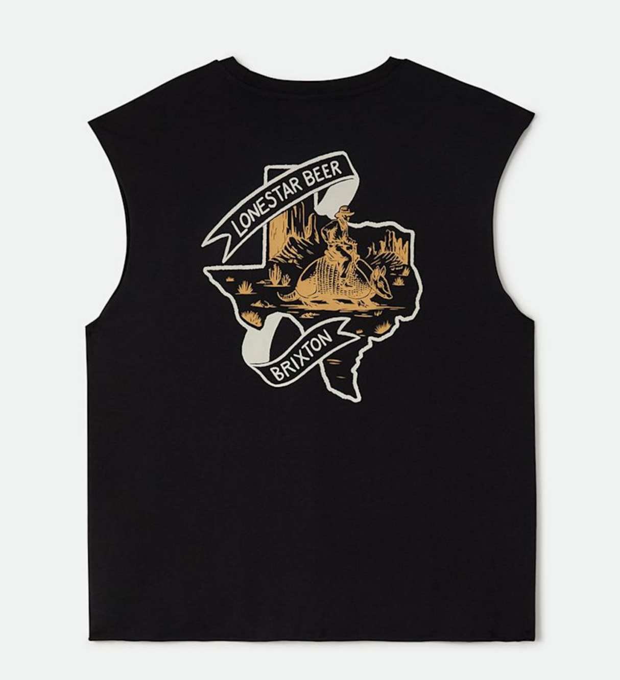 Brixton X Lone Star Armadillo Black Muscle Tee Shirt