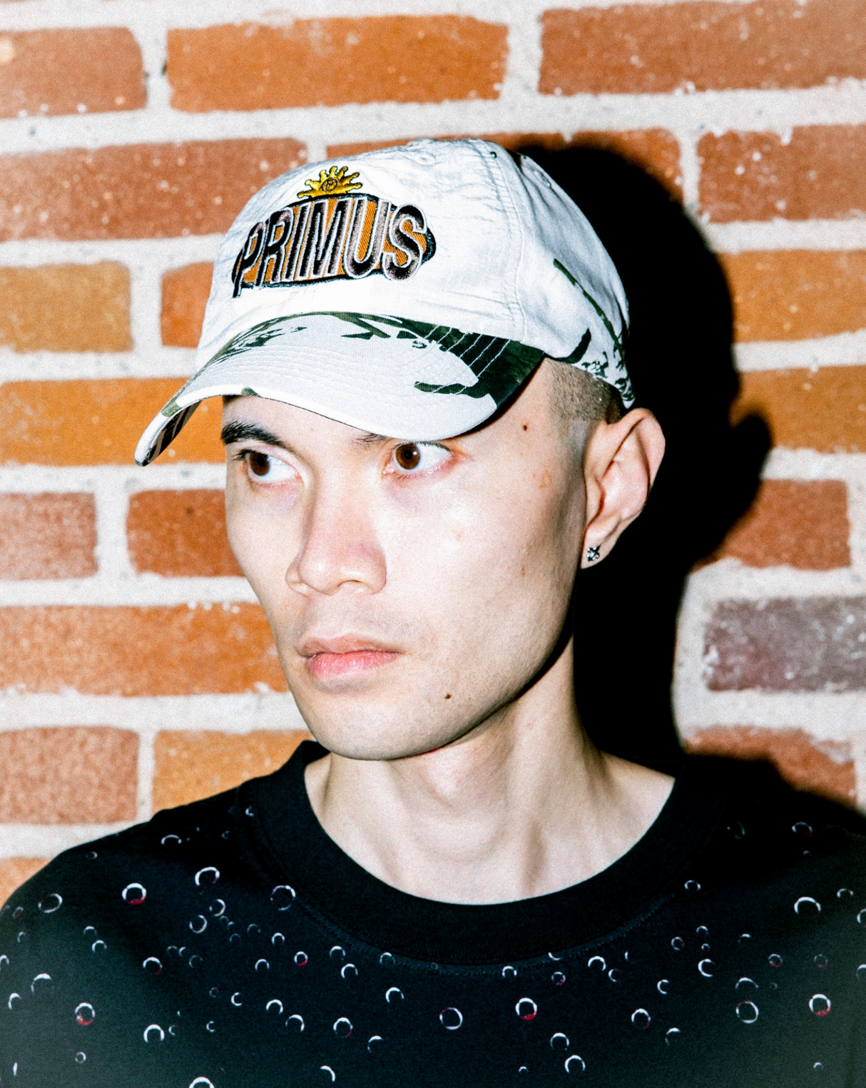 Pleasures Brown Album Layered Snow Strapback Hat