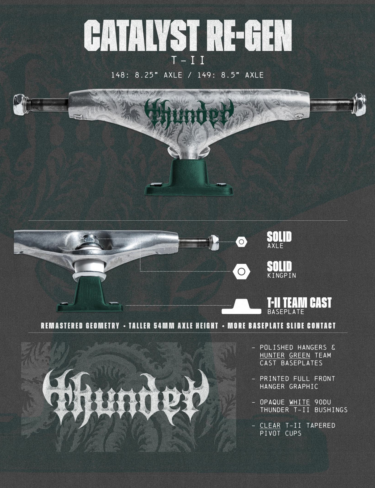 Thunder T-II Catalyst Re-Gen Skateboard Trucks
