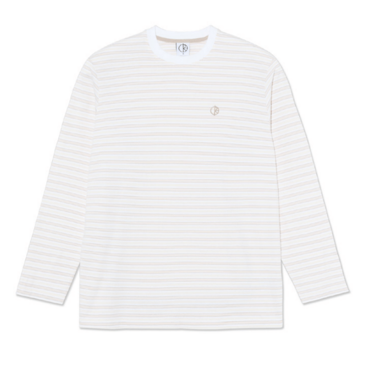 Polar Steve Stripe White/Taupe Long Sleeve Shirt